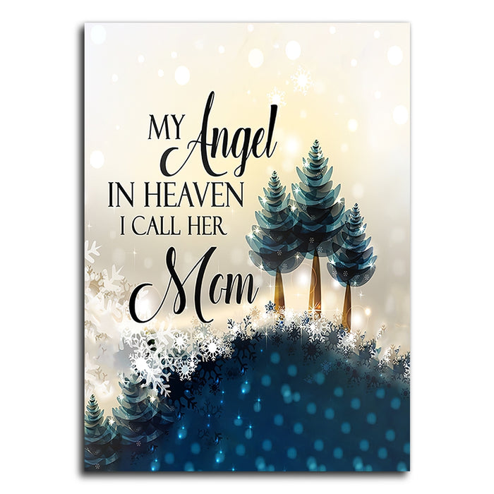 Mom In Heaven Memorial Gifts Poster Canvas, Bereavement Sympathy Gifts For The Loss Of Mom Loss Of Dad, Wall Art Decoration