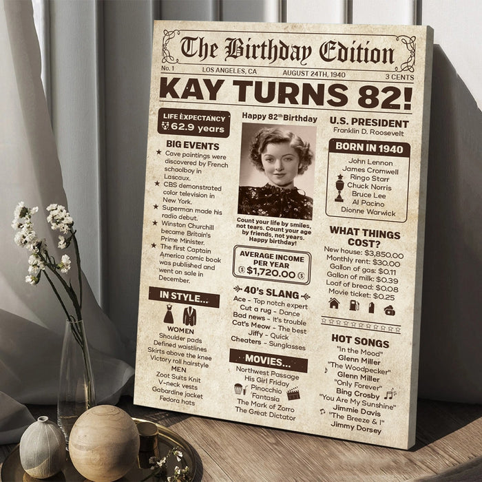 82th Birthday Poster, 82th Birthday Gifts For Women Men, Milestone Birthday Poster, 82th Birthday Decorations