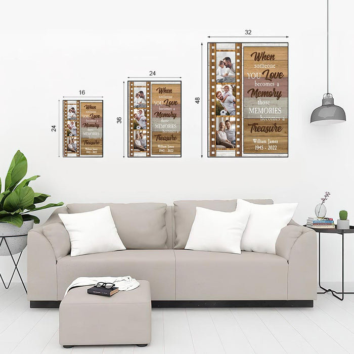 Custom When Someone You Love Becomes A Memory Poster Canvas, Memorial Sympathy Bereavement Gifts For Loss Of Loved One