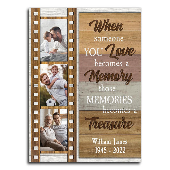 Custom When Someone You Love Becomes A Memory Poster Canvas, Memorial Sympathy Bereavement Gifts For Loss Of Loved One