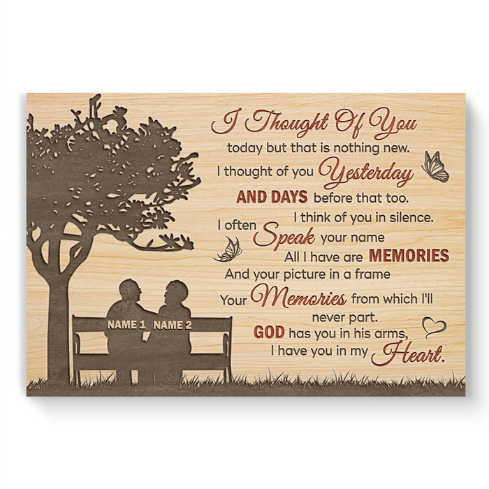 Personalized I Thought Of You Today Memorial Poster Canvas, Memorial Sympathy Bereavement Gifts For Men For Women