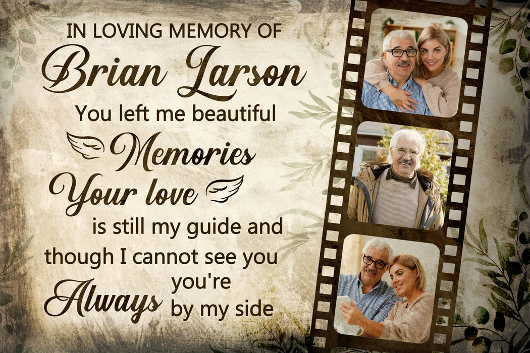 Personalized In Loving Memory Of My Dear Dad Canvas Poster, Bereavement Memorial Gifts For Loss Of Father