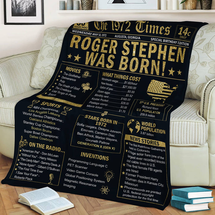 50 Years Ago Back In 1972 Blanket, 50th Birthday Gifts For Women For Men, 50th Birthday Decorations, 50th Birthday Blanket Gift Idea For Old Women Men