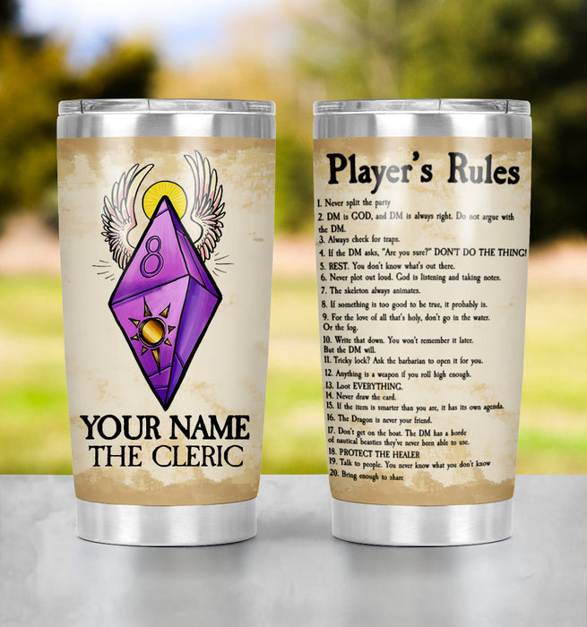 Dnd Player's Rules Tumbler 20oz