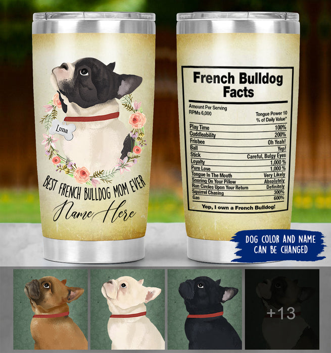 Personalized French Bulldog Mom Life Tumbler - Best French Bulldog Mom Ever