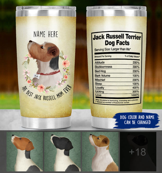 Personalized Jack Russell Terrier Mom Tumbler - Jack Russell Terrier Dog Facts