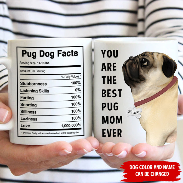 Personalized Pug Mug - You Are The Best Pug Mom - Dad Ever